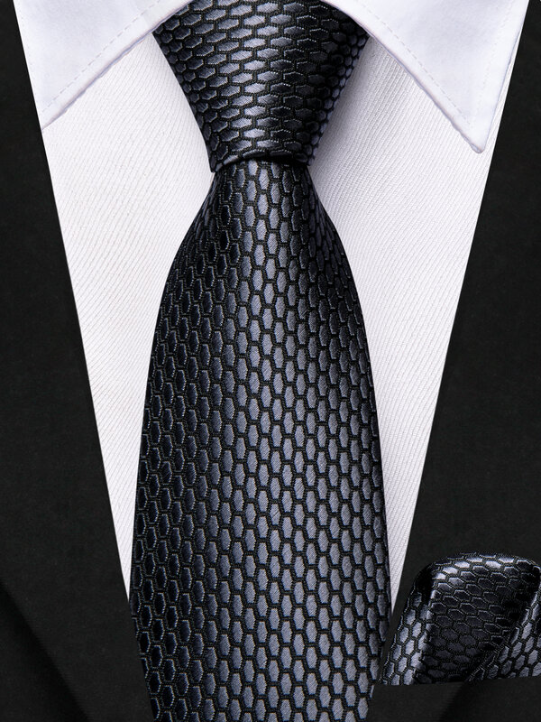 Hi-Tie Boy Seiden krawatte für Kinder Grauschwarz solide Kinder krawatte 120cm lang 6cm breit Luxus Designer handky Mode Student Krawatte