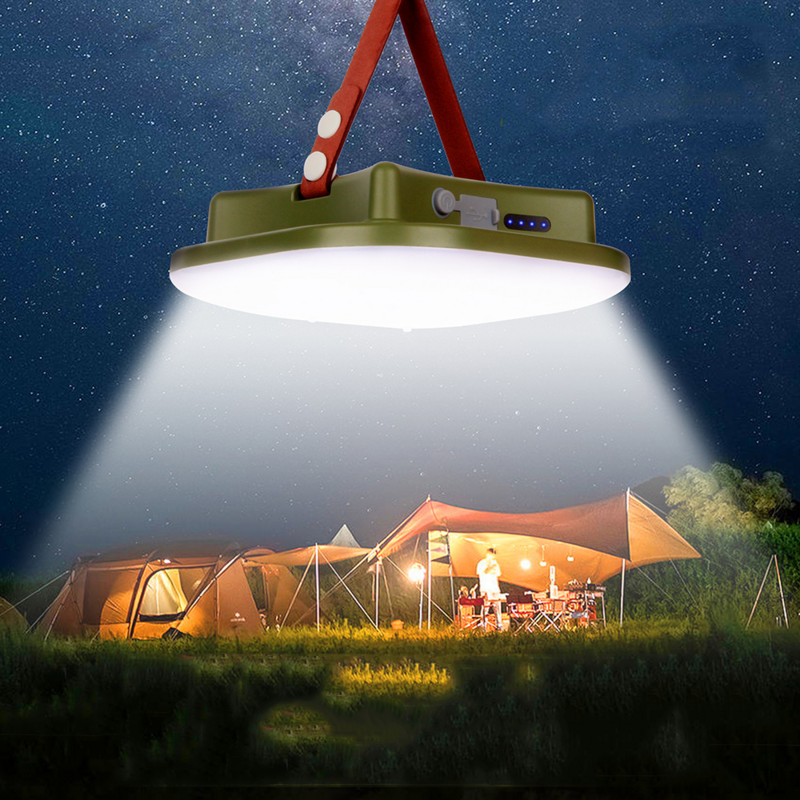 ポータブル充電式ランタン,緊急時に磁石付きの強力なLEDワークランプ,キャンプ用品,屋外電球,15600mAh