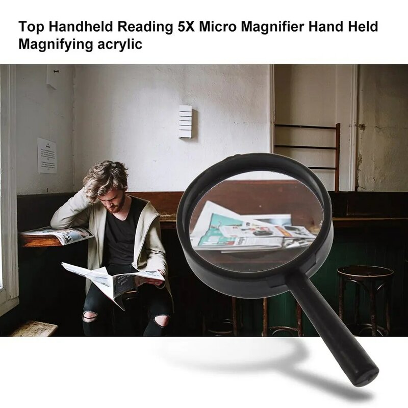 Microscópio de leitura portátil, Mini lupa de bolso, Mini lupa, P 5X Magnifier, 25mm, Novo, 2021