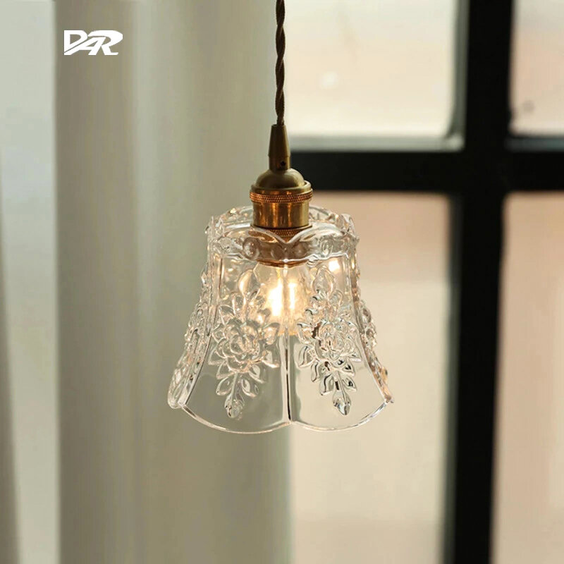 Lampada a sospensione moderna paralume in vetro lampade a sospensione lampade a sospensione da comodino per sala da pranzo per lampadario con decorazione a soffitto