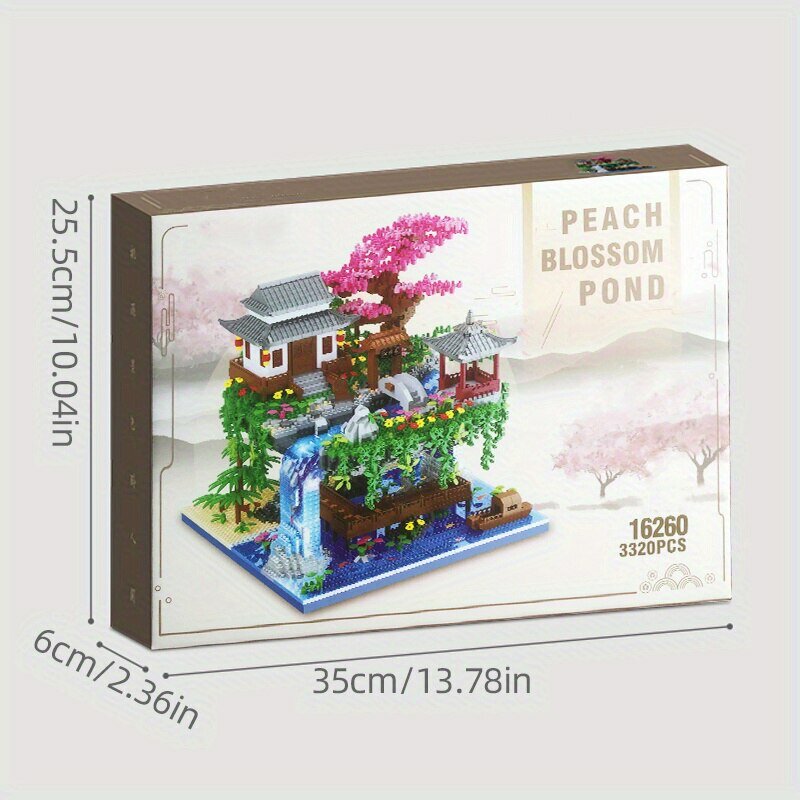 3320 Stück Blöcke Baumhaus Diamant Gebäude Garten Architektur Wasserfall Licht DIY Ziegel Kirschblüte Spielzeug für Kinder Erwachsene Geschenk