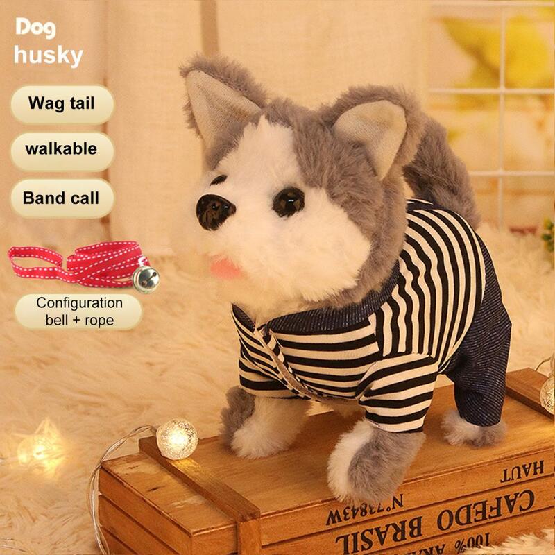 Pet Toy Battery Operated Interactive Plush Toy Puppy Walking Barking Tail Wagging Gift for Kids Toddlers Electronic Dog Toy