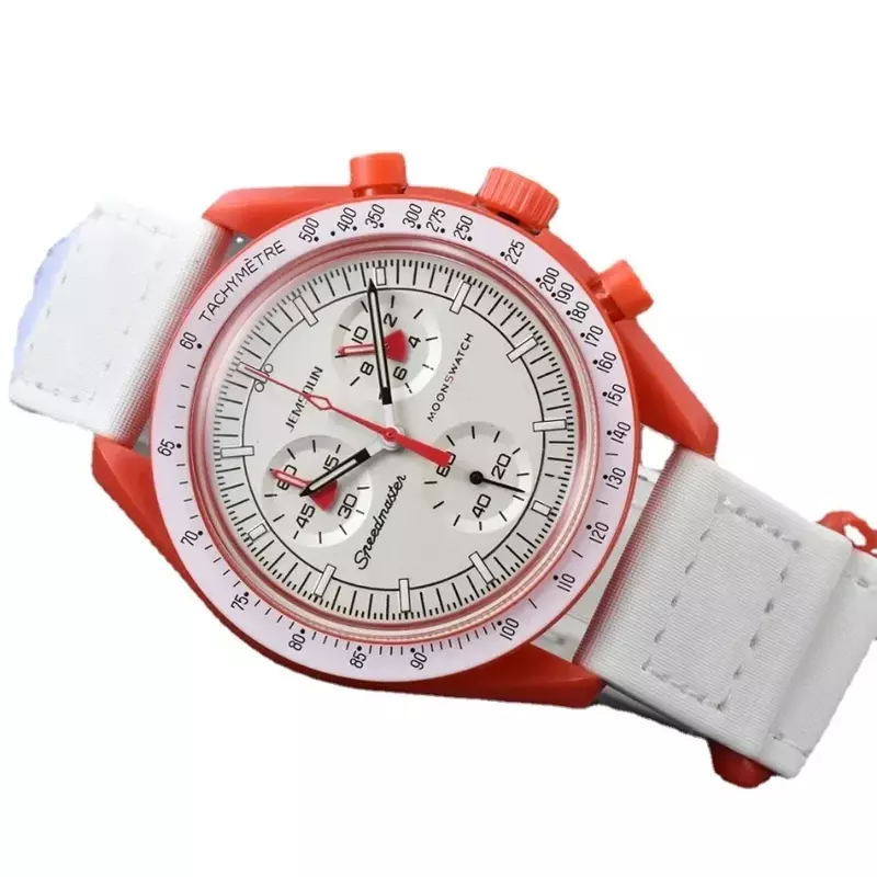 Neue Uhr Multifunktions-Kunststoff gehäuse Gewicht Mond uhren für Männer Damen Business Chronograph erkunden Planet Uhr Box enthalten