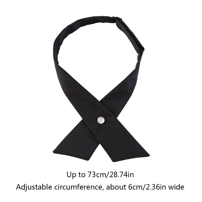 652F 여자 여자 Criss-Cross Bow Tie 일본식 여고생 유니폼 솔리드 컬러 조정 가능한 Bowtie Pre Tied Tie