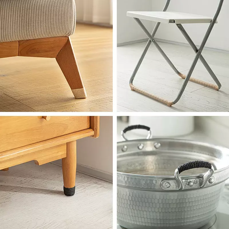 SHIMOYAMA-fundas autoadhesivas para patas de silla, protección antideslizante para patas de mesa, almohadilla para pies de muebles, envoltura, amortiguador, reutilizable
