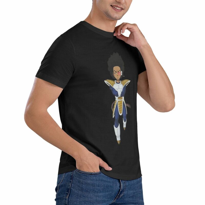 Męska koszulka Vegeta rekreacyjna czysta koszulki bawełniane z krótkim rękawem, Boondocks T Shirt z okrągłym dekoltem