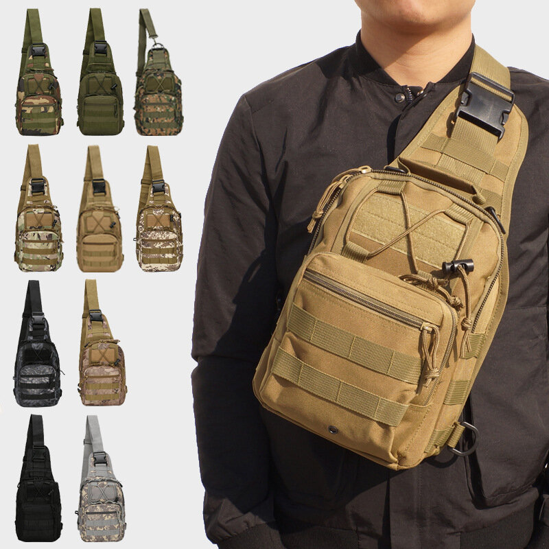 2023 New Men's Tactical Chest pack Camo Outdoor Cycling Sports One Shoulder Cross-body Bag Oxford Cloth High Quality Leisure