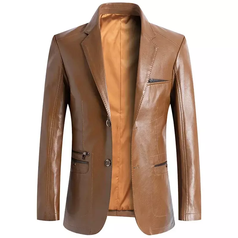 남성용 단색 가죽 코트 재킷, 캐주얼 오토바이 바이커 코트, 가죽 재킷, 남성 빅 사이즈 6XL 7XL, 2023 가을