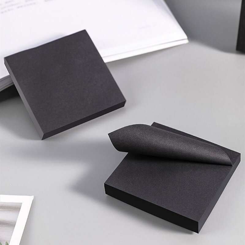 10 almohadillas notas adhesivas simples, marcador adhesivo negro cuadrado, notas adhesivas divertidas, libretas para