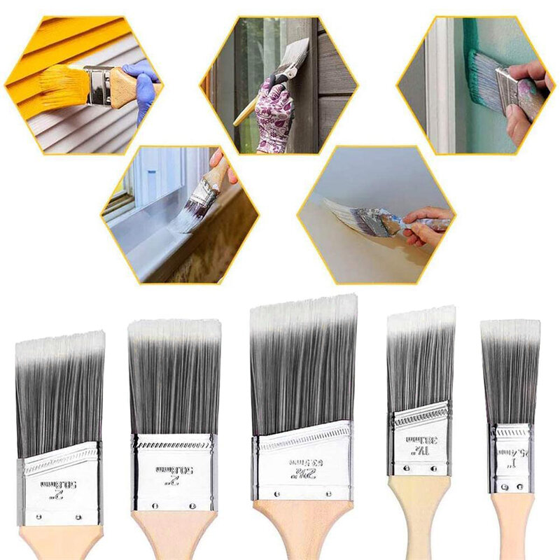 Ceramic Glaze Brush Set Practical Portable Beginners Wall Treatment Home DIY Wood Handle Multifunction Painter Ergonomic