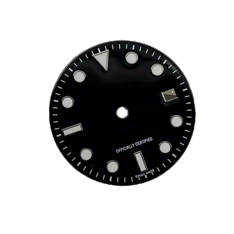 남성용 시계 다이얼 블루 그린 야광 시계 페이스, 시계 교체 액세서리, 3186 3804 2813/2836 무브먼트 R 다이얼, 29mm