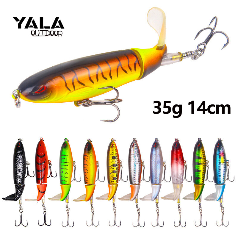 35g 15g 13g Top Water Whopper Popper Lures Soft Rotating Tail Fishing Lure Artificial Hard Bait Pencil Bait Fishing Tackle
