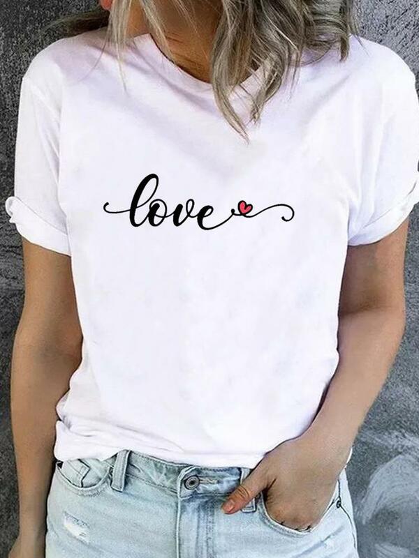 Napis słodkie piękny styl modne ubrania damskie z krótkim rękawem T-Shirt damski z nadrukiem moda Basic koszulka najlepsze ubrania