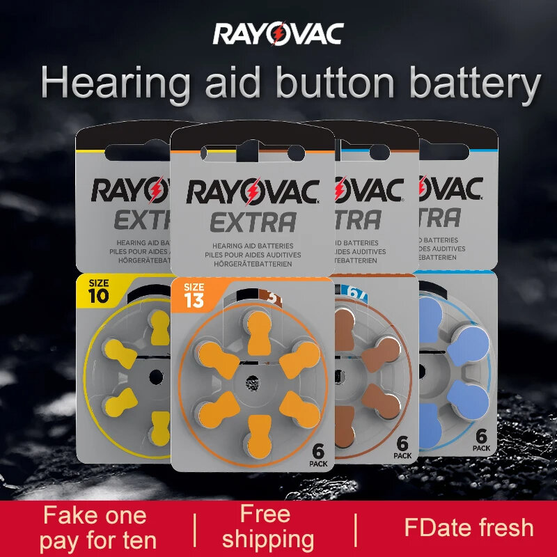 60 Pcs batterie per apparecchi acustici Rayovac batteria per apparecchi acustici ad alte prestazioni 675A 675 A675 PR44 per BTE ad alta potenza a lunga durata
