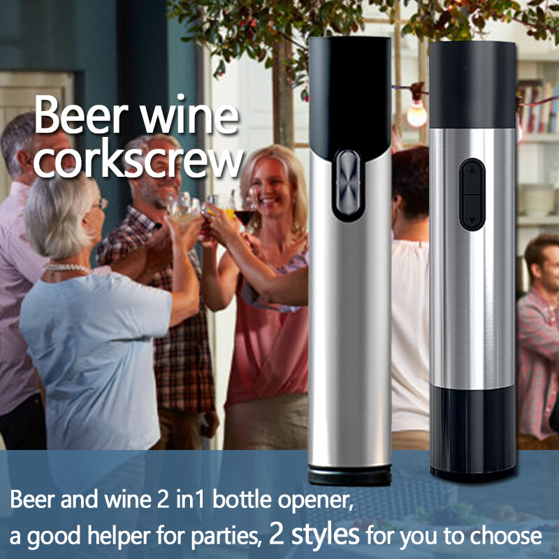 Tabell Elektrische Bier Wijn Openers 2 In1 Roestvrije Kurkentrekker Automatische Cap Opener Thuis Keuken Wijn Opener Bier Accessorie