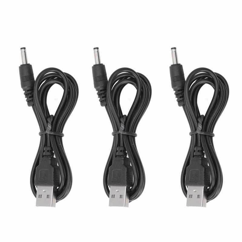 Cable de alimentación USB de 3 piezas, Cable de carga Jack de 3,5x1,35mm, 5V CC, para ventilador, teléfono, altavoz, línea USB