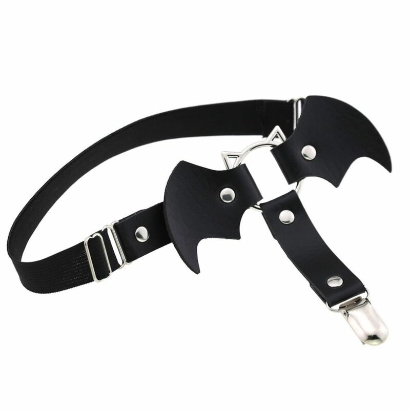 Chain Cosplay Accessory Goth Style Straps Stockings Belt Elastic Bat Garter Sexy Leg Belt Metal Buckles Suspenders Body Jewelry