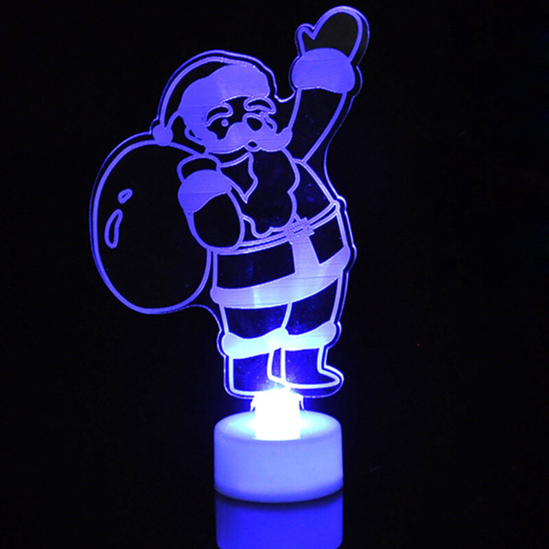 الإبداعية الجميلة الملونة LED أضواء الزخرفية شجرة عيد الميلاد زينة لوازم الحفلات الاكريليك عيد الميلاد أضواء الليل هدية