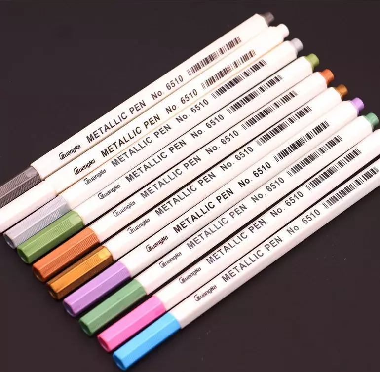 10 pz/pacco disegno pittura pennarelli 10 colori penna per carta nera forniture d'arte pennarello cancelleria firma penna