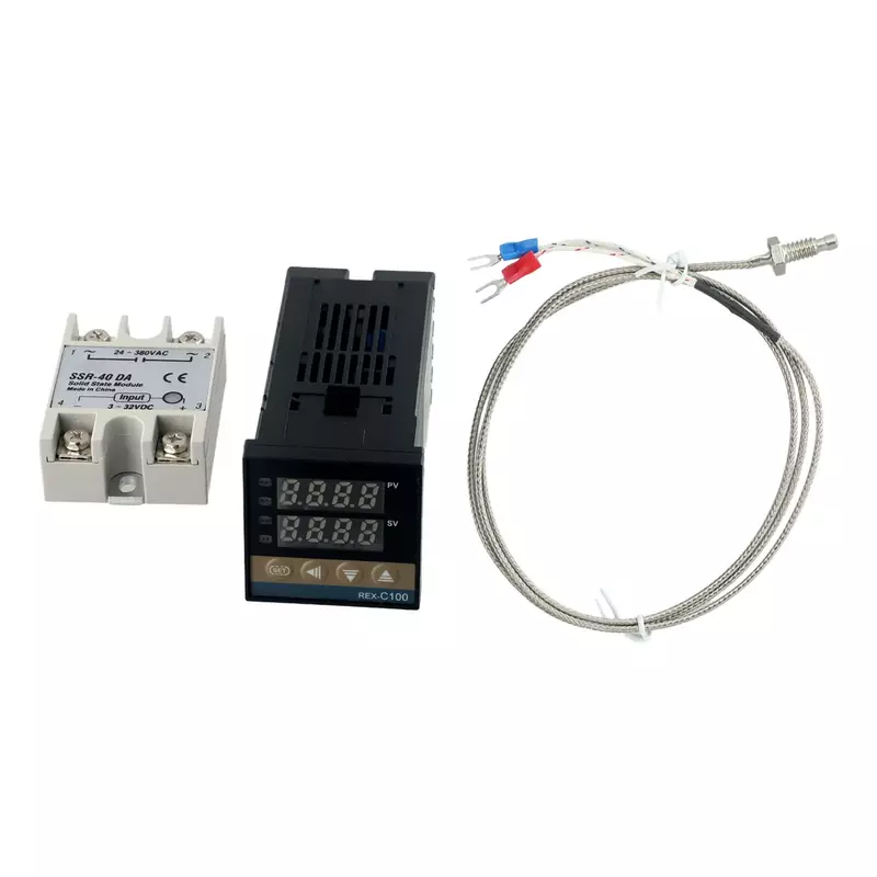 Controlador Digital de temperatura PID, REX-C100, relé SSR 40DA + termopar tipo K, accesorios para herramientas eléctricas