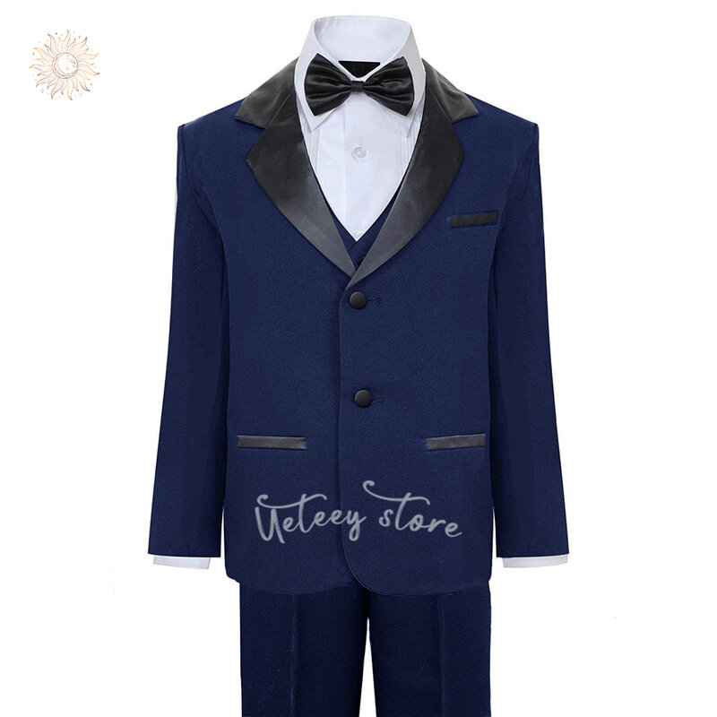 Zestaw formalnym garnitur dla chłopca Slim Fit dziecięcy smokingowe garnitury na ślub nastoletni maluch strój strój