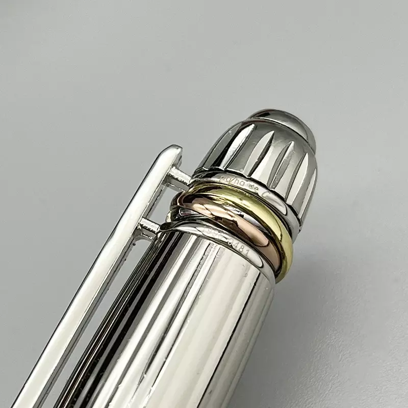 TS CT Classic Metal Signature Pen argento oro con penne a sfera trapano blu comoda cancelleria per scrivere