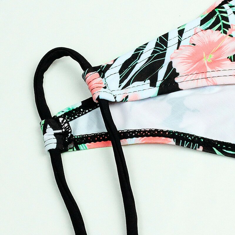 Women's Split Sexy Print Bikini Beach Swimsuit (2 Sets With Chest Pad Without Steel Bra)