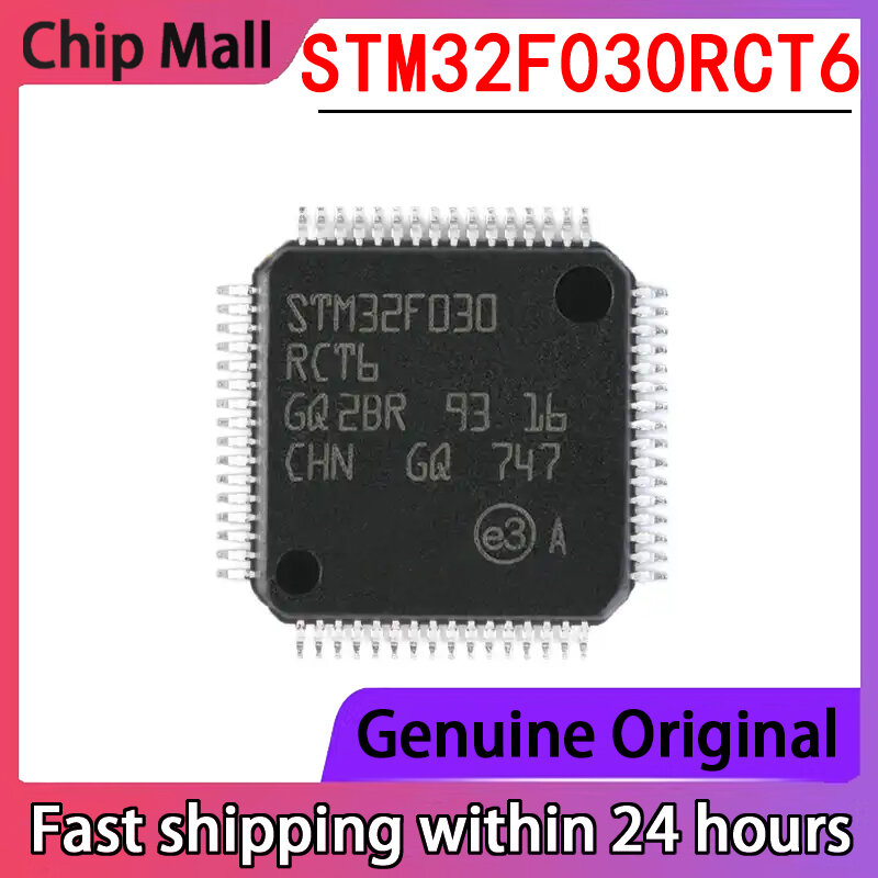 متحكم MCU ، ARM Cortex-M0 ، حقيقية ، STM32F030RCT6 ، LQFP-64 ، 32 بت ، 1 قطعة