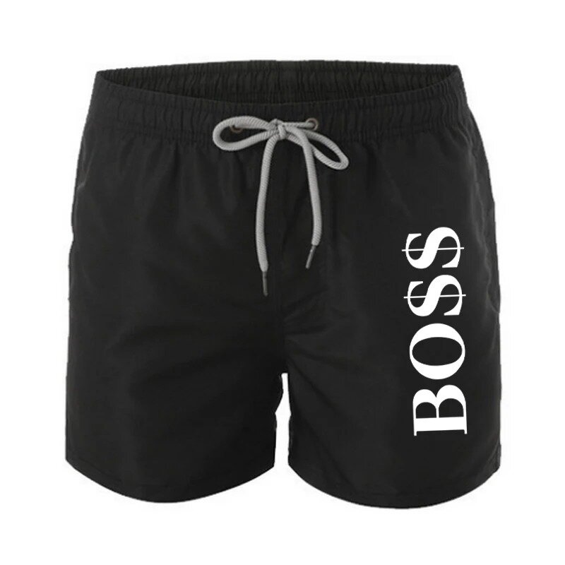 Summer New Men's Beach Shorts Mesh Lined Swim Shorts Seaside Surfing Breathable Quick Dry Sports Shorts Casual Drawstring Shorts