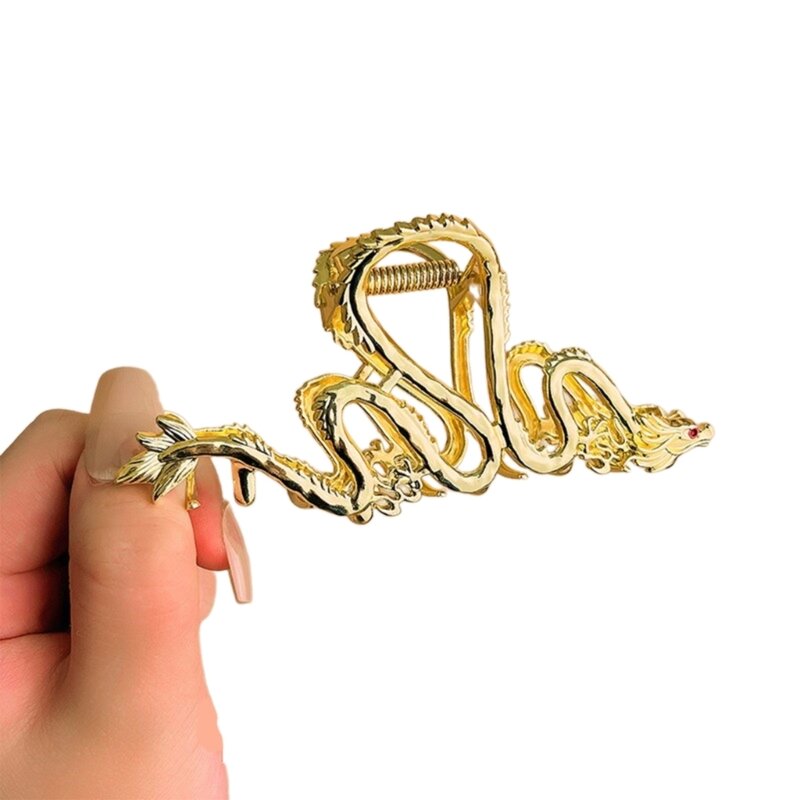 シルバー/ゴールドドラゴン形状の髪の爪耐久性のあるポニーテール女性帽子女性の髪の爪カーニバルパーティー合金髪の爪