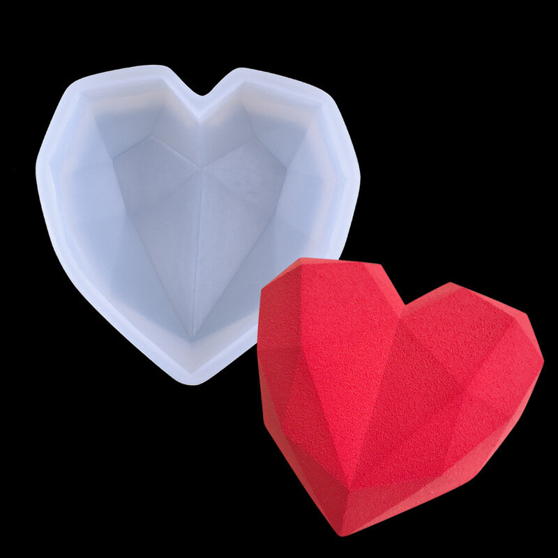 3D diamentowy kształt serca silikonowa forma mus ciasto ciasto deser francuski mus DIY narzędzia do pieczenia w kuchni