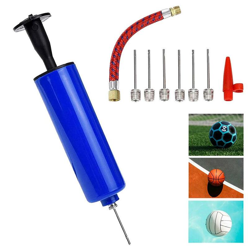 Bomba de bola mangueira flexível portátil, Inflator mão, basquete, futebol, voleibol, Push Air, T, J5E7