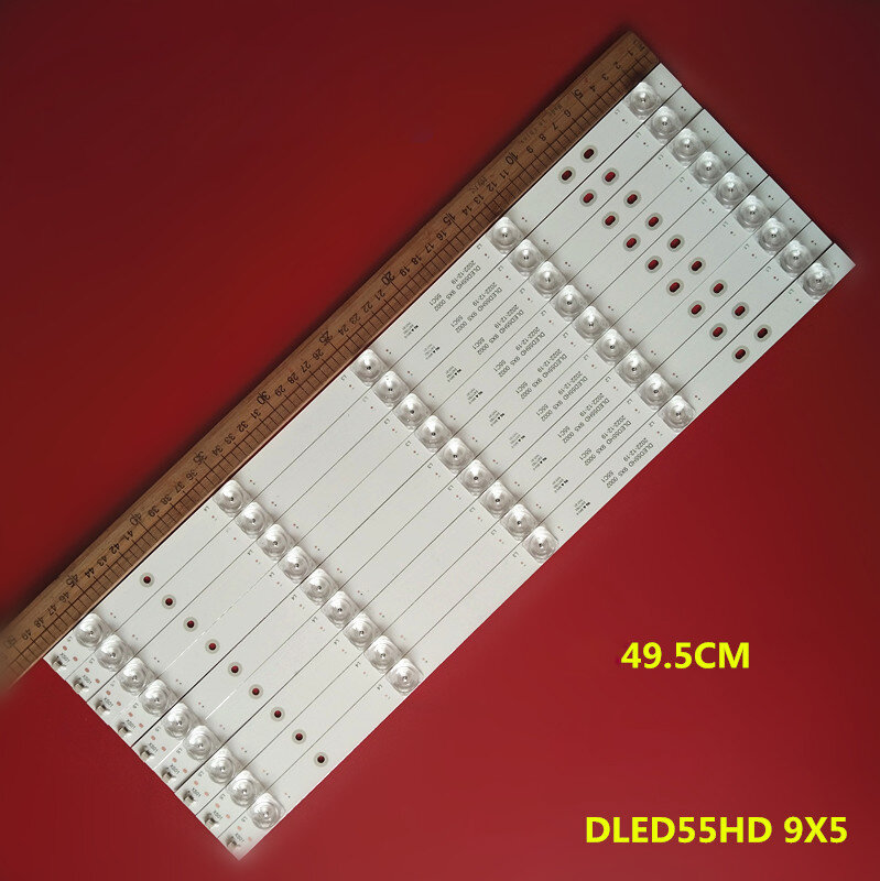 5LED 9PCS LED Retroiluminação DLED55HD 9X5 0002 KJ55D05-ZC23AG-01A 303KJ550049A 495MM para JVC LT-55N776A