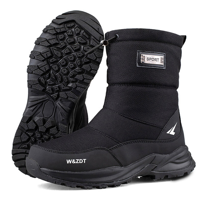 Botas de neve impermeáveis antiderrapantes para homens, calçado de caminhada ao ar livre, sapatos de pelúcia quente para-40 graus, inverno, 2023