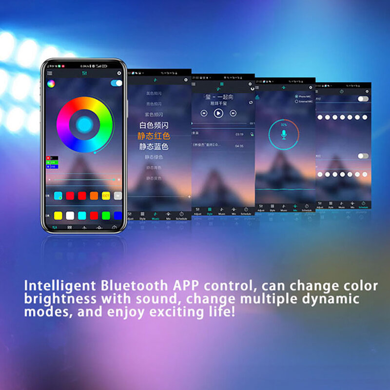 Lampu Bar LED 5050 RGB, lampu dekorasi ruangan, lampu belakang TV dengan Diode dan efek mengejar kontrol aplikasi Bluetooth, warna RGB