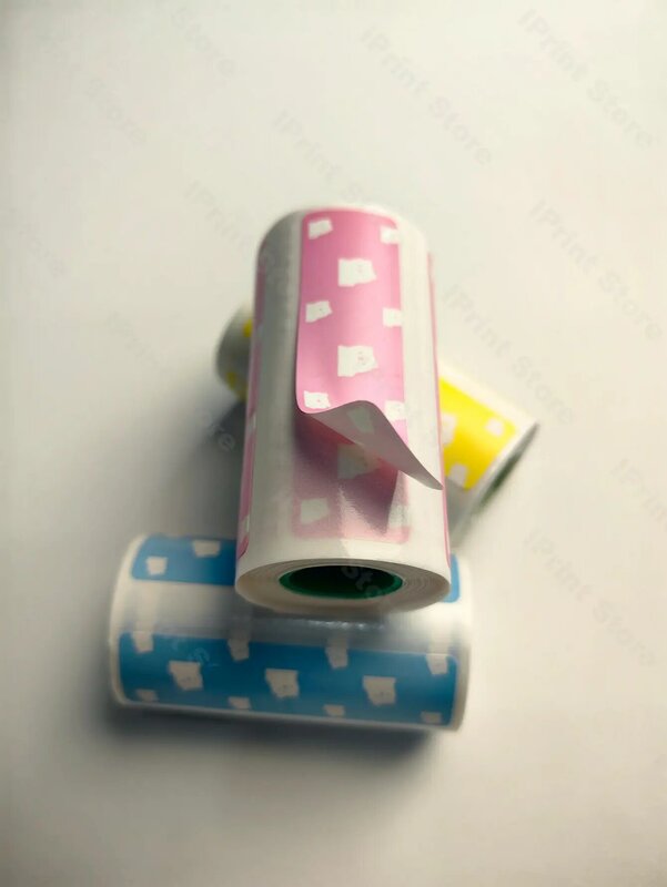 3 Rolls Thermal Paper Sticker Paper 15mm Label Paper Cute Bear Color Paper For PeriPage PAPERANG Photo Printer
