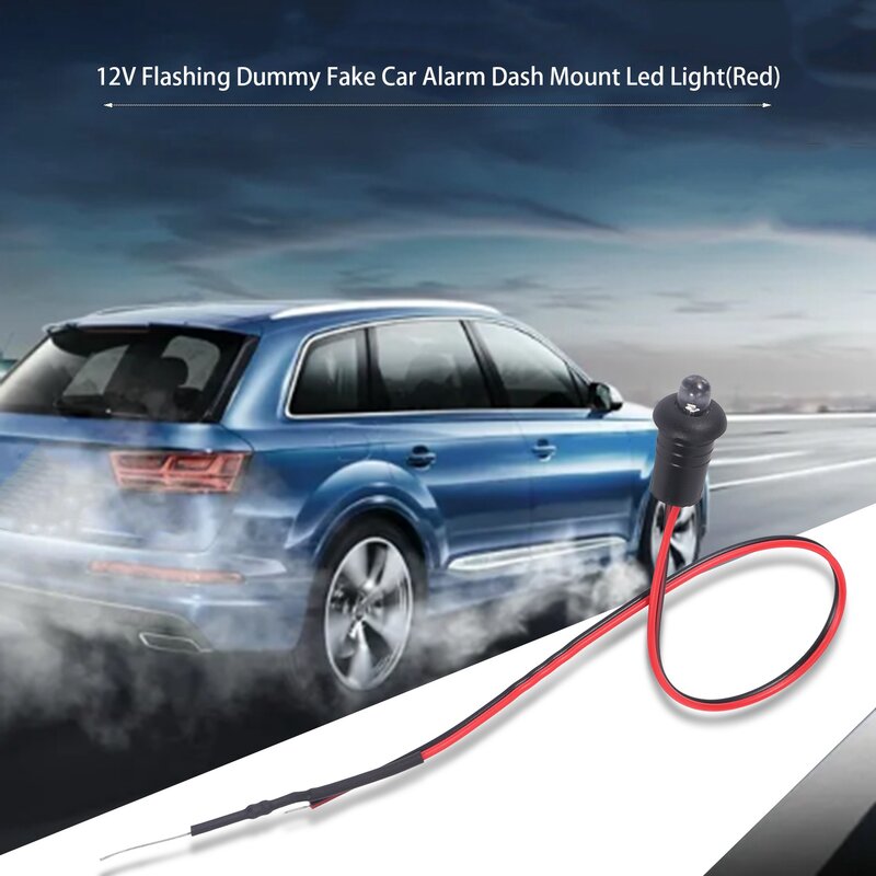 12V lampeggiante fittizio falso allarme auto montaggio cruscotto luce Led (rosso)