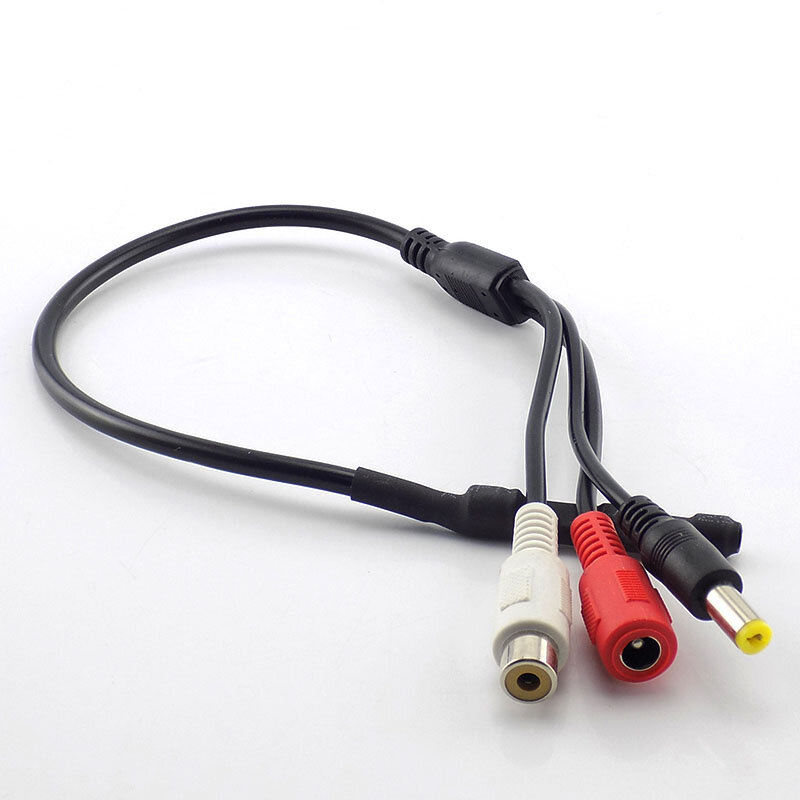 Mini mikrofon mikrofon Audio CCTV dla kamera Audio bezpieczeństwa Monitor dźwięku odebrać kabel zasilający RCA do kamera telewizji przemysłowej DVR H10