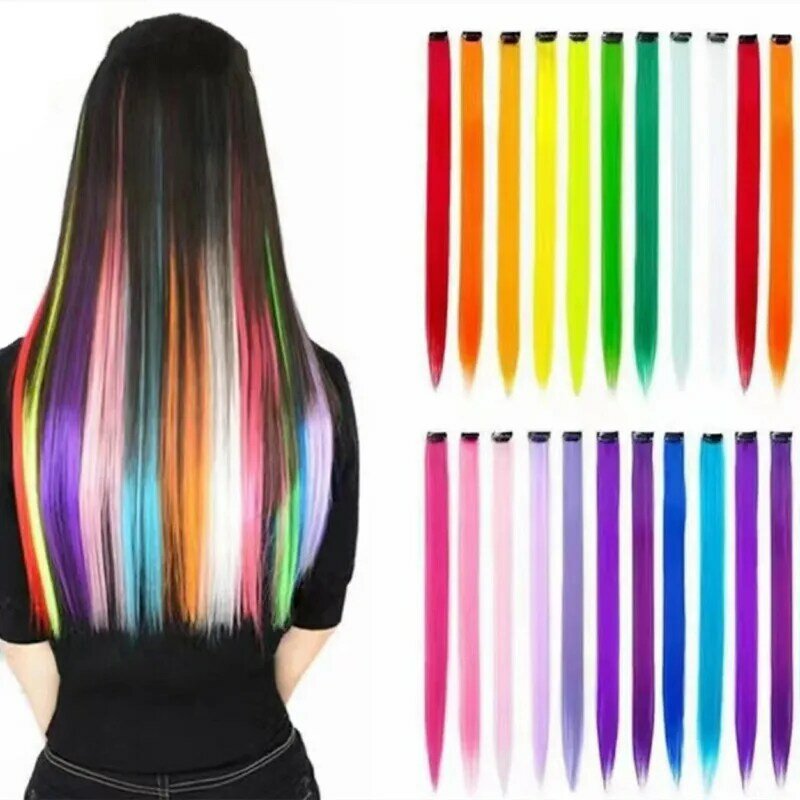 8Pcs Synthetic Hair Clip-In One Piece Clip On Straight Long Hair Extension Clip In Hairpieces High Temperature Hair Extensions