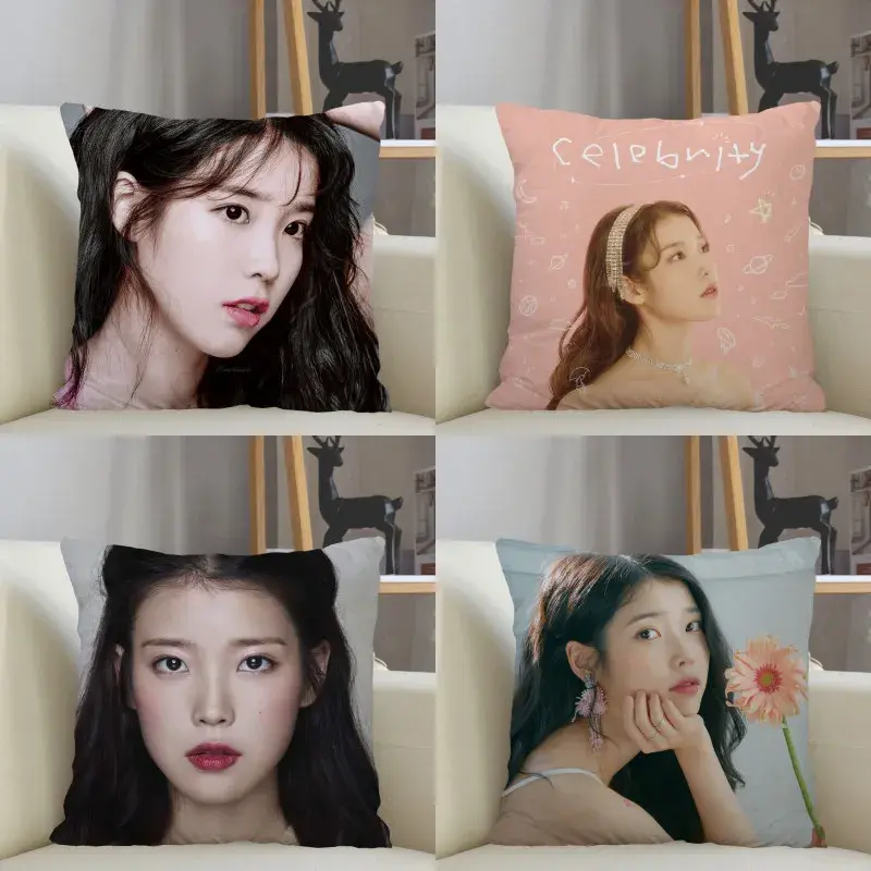 Musife IU KPOP Sarung Bantal Kotak Kustom Sarung Bantal Ritsleting Sarung Bantal 35X35,40X40,45X45Cm Drop Shipping 12.15