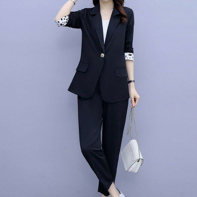 2024 Damen Sommer neue Mode lässig dünne Blazer Mantel passend Set koreanische elegante profession elle Anzug Jacke Hose zweiteilig