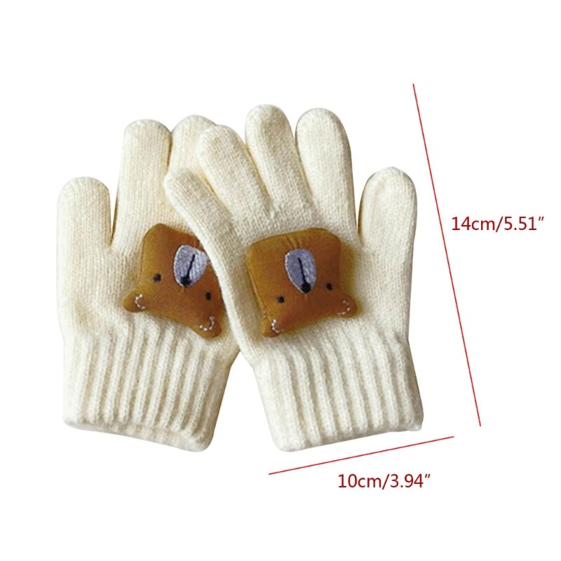 Gants en tricot à doigts fendus pour enfants Gants doux et confortables pour les activités de plein air en hiver