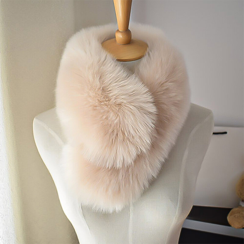 Korea's New Color Matching Fox Fur Scarf Versatile Fashion Winter With A Faux Fur Collar That Is Thickened And Warm Short Scarf
