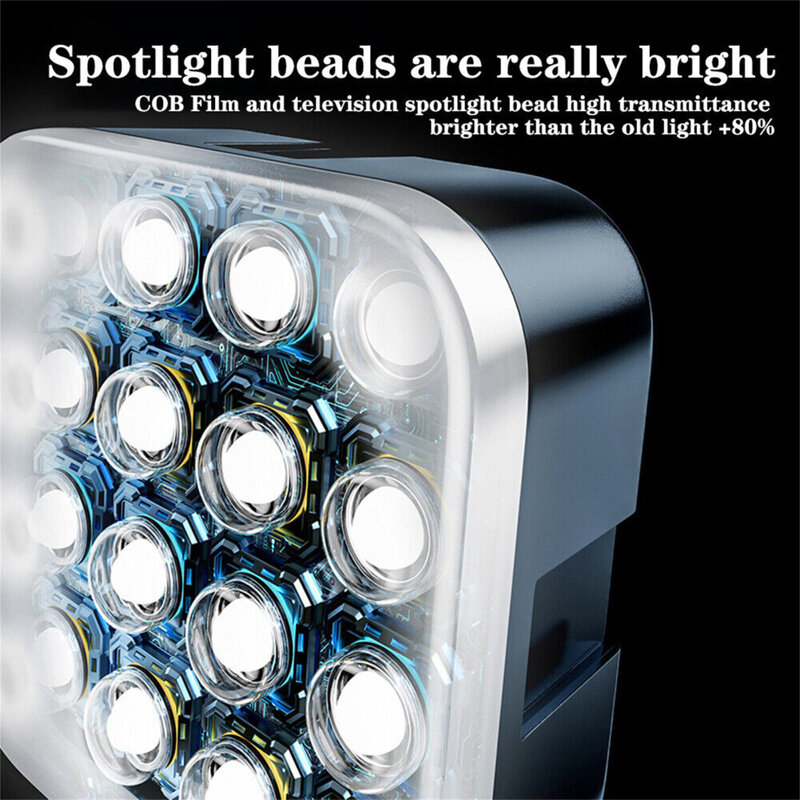 Luz LED de cámara con Panel regulable, lámpara de 5W, 3000-6000K, alto brillo, colores ajustables para iluminación de fotografía