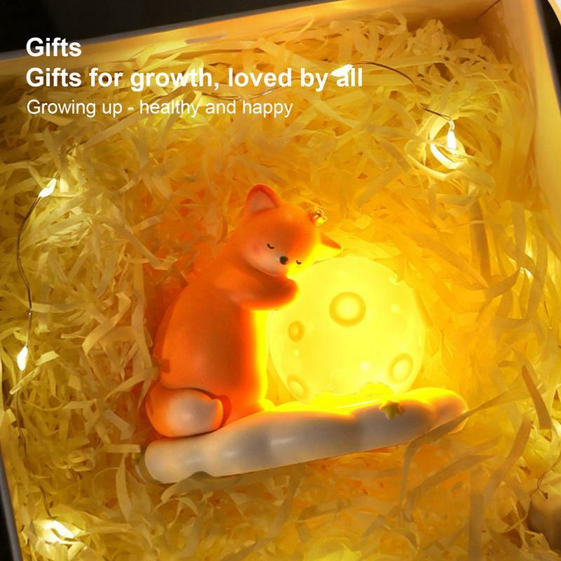 Симпатичная настольная лампа из смолы, кавайная модель, декоративная детская лампа в форме животного, романтичные детские лампы для кроватей