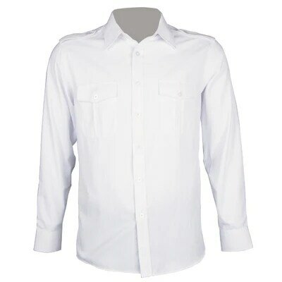 Men's White Shirts with Epaulets Pilot Aviation Uniform Shirt Manufacture Airline Uniforms