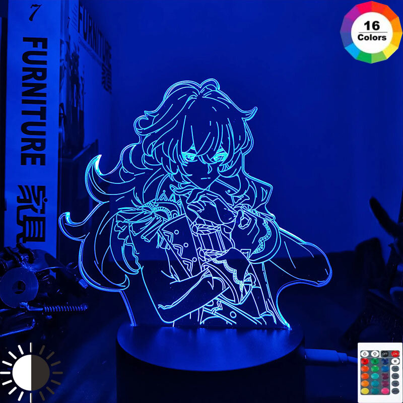 Miflame – lampe Led 3d en acrylique, jeu de nuit, Genshin Impact Diluc