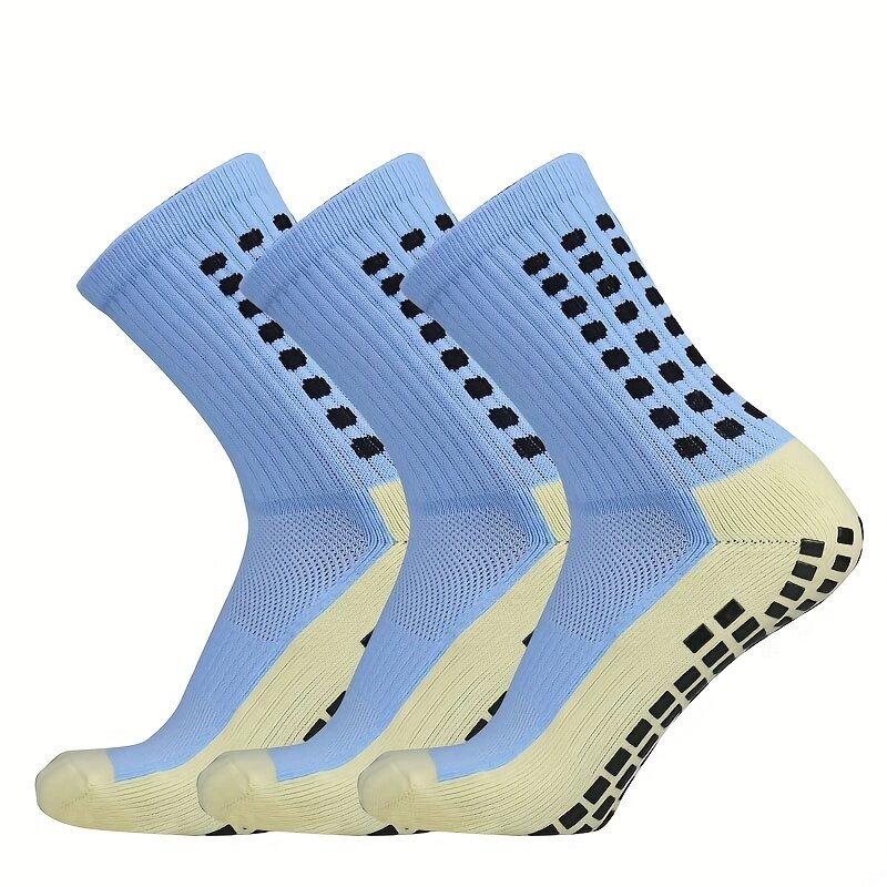 Chaussettes de sport respirantes en silicone non ald, basket-ball, tennis, cyclisme, course à pied, entraînement en plein air, 3 paires