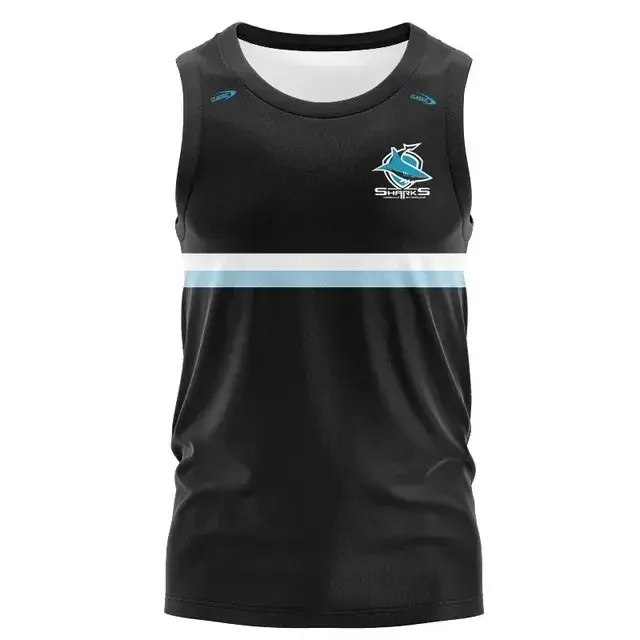 Рубашка-поло с изображением акул Cronulla Sharks 2023, Детская футболка для регби, женская, мужская, Размер: приблизительно (напечатанный индивидуальный номер имени)