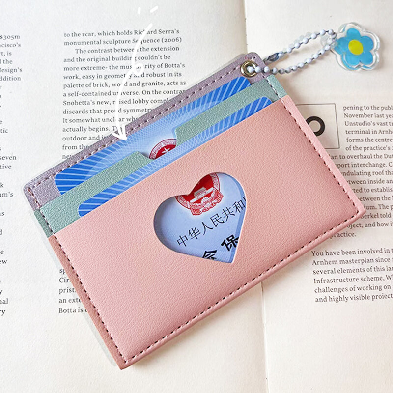 Custom Name Lovely Card Wallet PU Leather Luxury Cute Fashion Card Holder Girls Casual Heart Slim Woman Portable Card Bag Gift